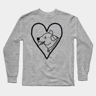 My Valentines Toby Dog Outline Long Sleeve T-Shirt